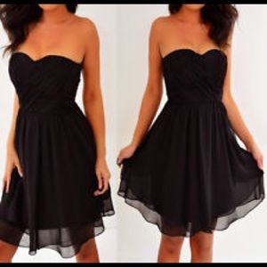 Black strapless Adrianna Papell cocktail dress